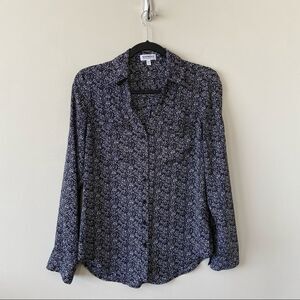 Express-portofino black & white button down
